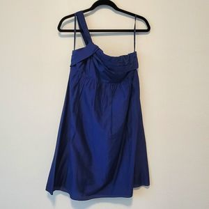 Ann Taylor Loft Sleeveless One Shoulder Dress, Royal Blue, Size 4